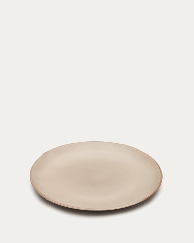Płaski talerz Banyoles brązowy ceramiczny
