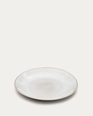 Płaski talerz Portbou biały ceramiczny