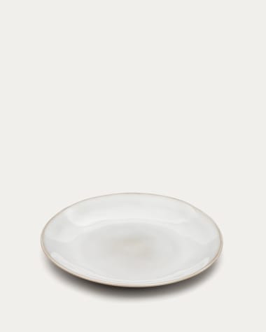Portbou ceramic dinner plate in white
