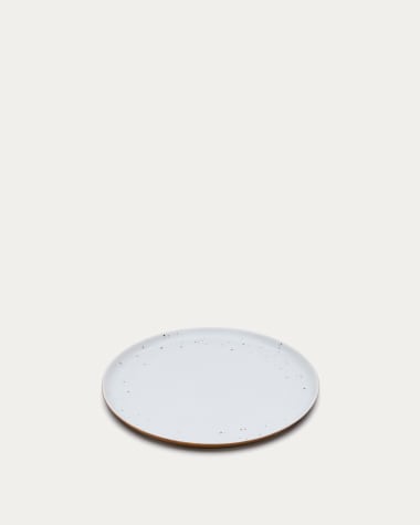 Publia white ceramic dessert plate