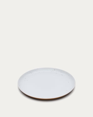 Publia white ceramic dinner plate