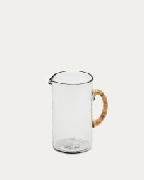 Silitia pitcher made of rattan and transparent recycled glass