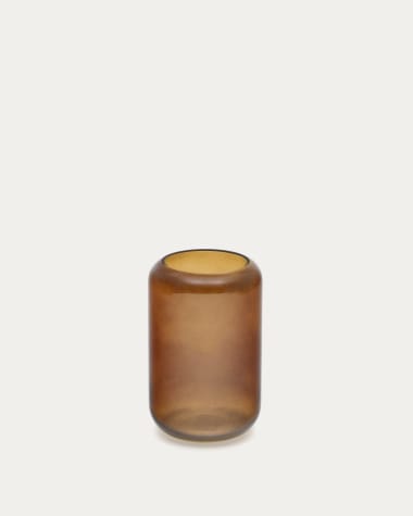 Jarrón Tali de vidrio marrón 20 cm