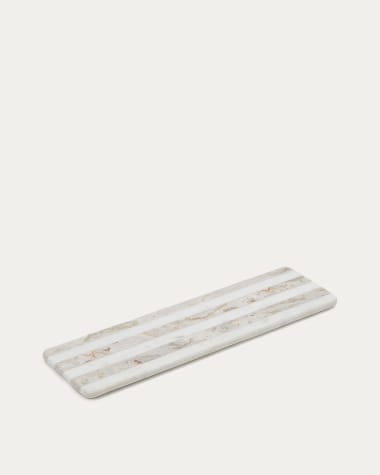 Sylara small serving board in grey and white marble