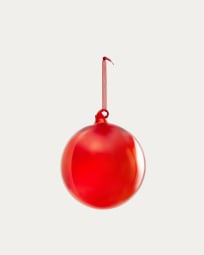 Boule de Noël grande Aucan en verre rouge