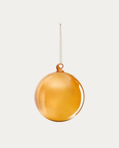 Boule de Noël grande Aucan en verre orange