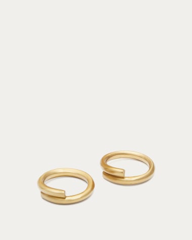 Set Sati de dos anillos de servilleta de acero inoxidable dorado