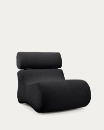 Club armchair in black shearling