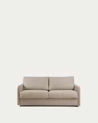 Kymoon 2 seater visco sofa bed in chrono beige, 140cm