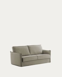 Samsa 2 seater polyurethane sofa bed in beige, 140cm