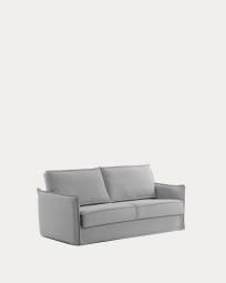 Samsa 2 seater polyurethane sofa bed in grey, 140cm