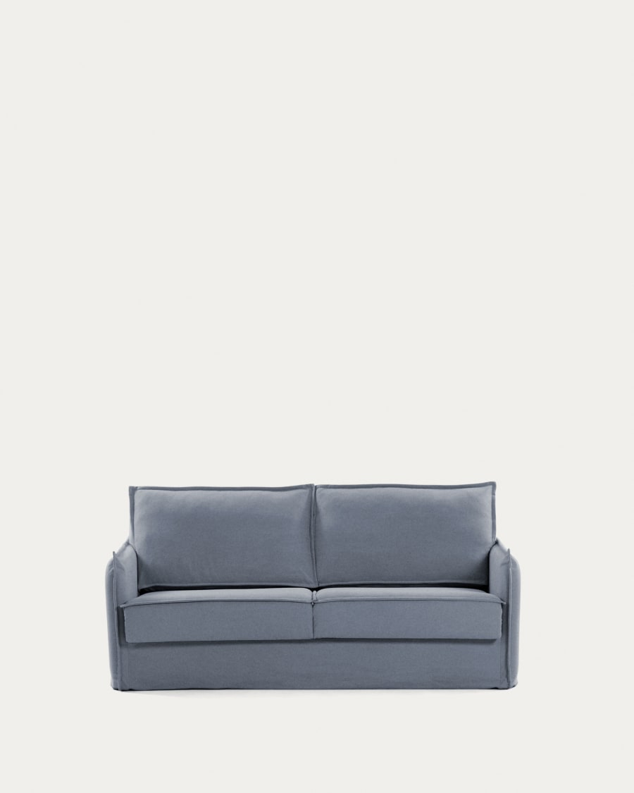 Divano letto Samsa 2 posti poliuretano blu 140 cm | Kave Home®