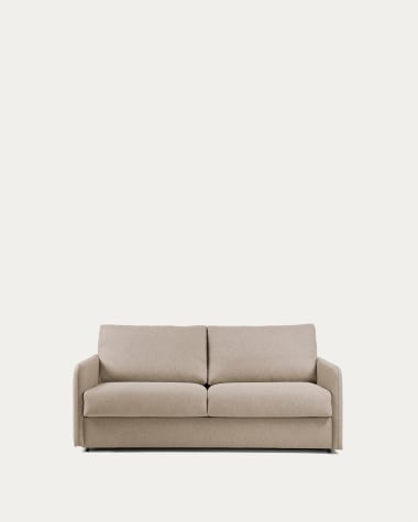 Sofa rozkładana Kymoon 2-osobowa poliuretan chrono beżowa 140 cm