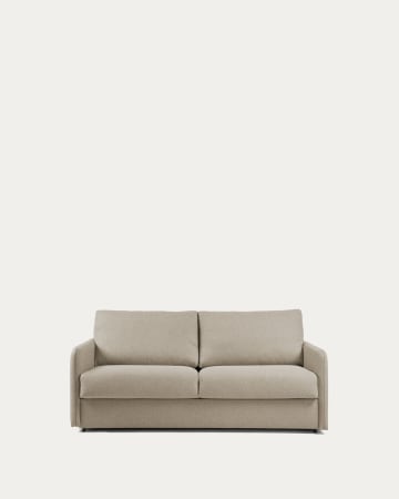 Kymoon 2 seater visco sofa bed in chrono beige, 160cm