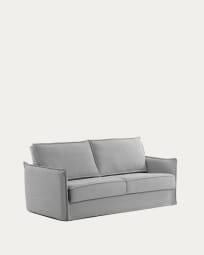 Samsa 2 seater polyurethane sofa bed in grey, 160cm