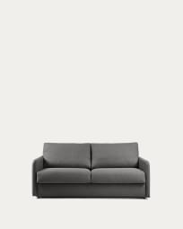 Kymoon 2 seater polyurethane sofa bed in chrono graphite, 160cm