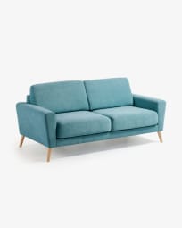 Narnia 3 seater sofa in turquoise, 192 cm