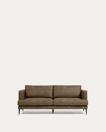 Tanya 2 seater sofa in dark brown, 183 cm