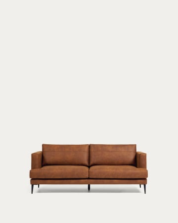 Tanya 2 seater sofa upholstered in light brown, 183 cm