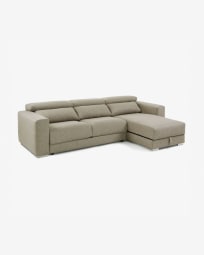 Atlanta 3 seater sofa with chaise longue in beige, 290 cm