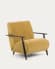 Meghan armchair in mustard corduroy with solid ash legs with wenge finish