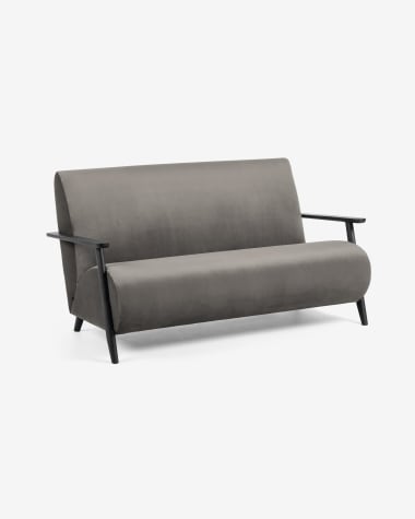 Grey velvet 2 seaters Meghan sofa 145 cm