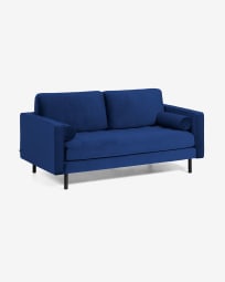Blue velvet 2 seaters Debra sofa 182 cm