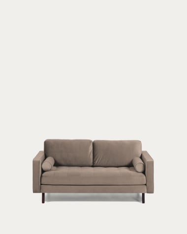 Debra 2 seater sofa in beige velvet, 182 cm