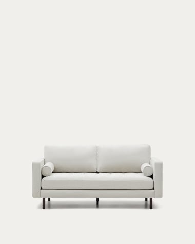 Debra 2-seater sofa in pearl chenille and legs with wenge finish, 182 cm