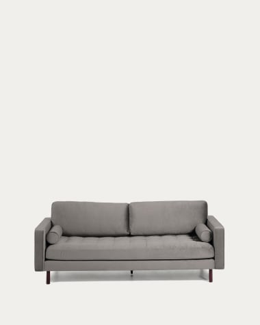 Sofa 3-osobowa Debra z szarego aksamitu 220 cm