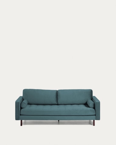 Sofa 3-osobowa Debra z turkusowego aksamitu 222 cm