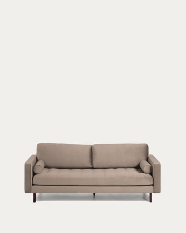 Debra 3-Sitzer-Sofa aus Samt in Beige 182 cm