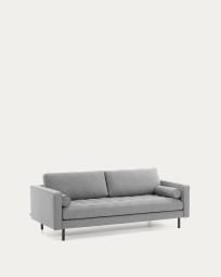 Debra 3 seater sofa in light grey, 222 cm