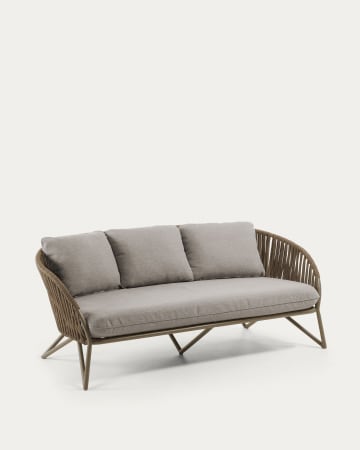 3 seater Branzie sofa in brown cord, 180 cm