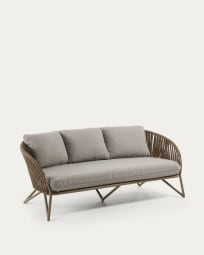 Sofa 3-osobowa Branzie z brązowej liny 180 cm