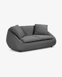 Dark grey 2-seater Safira sofa 180 cm