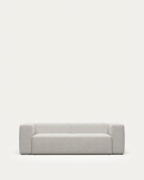 Blok 3 seater sofa in white fleece, 240 cm FR