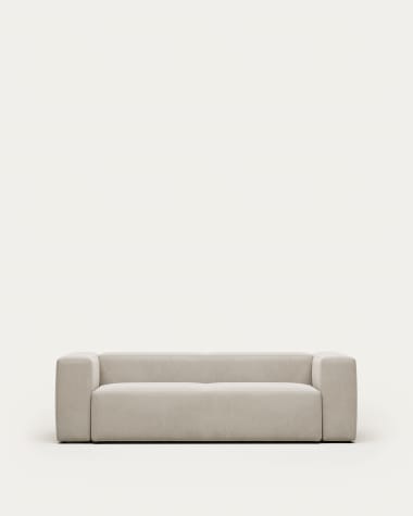 Blok 3 seater sofa in white, 240 cm FR