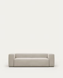 Blok 3 seater sofa in white, 240 cm FR