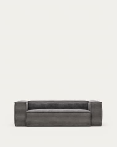 Blok 3-Sitzer-Sofa breiter Cord grau 240 cm