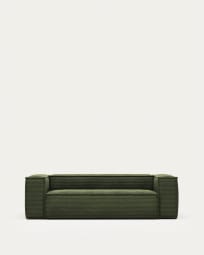 Blok 3 seater sofa in green corduroy, 240 cm FR