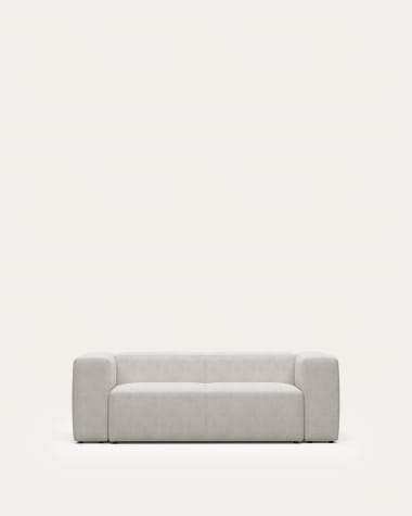 Blok 2 seater sofa in white fleece, 210 cm FR