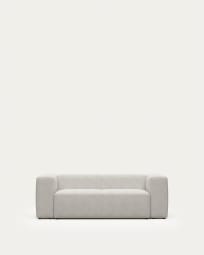 Blok 2 seater sofa in white fleece, 210 cm FR