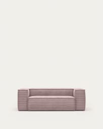 Blok 2θέσιος καναπές σε ροζ κοτλέ με φαρδιά ραφή, 210 εκ