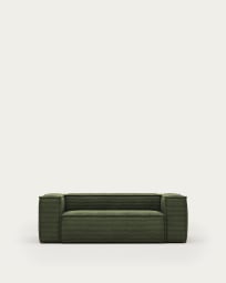 Blok 2 seater sofa in green corduroy, 210 cm FR