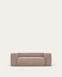 Blok 2 seater sofa in pink corduroy, 210 cm FR