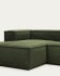 Blok 4 seater sofa with left-hand chaise longue in green corduroy, 330 cm