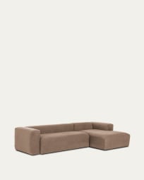 Blok 4-θέσιος καναπές με ανάκλινδρο δεξιά σε ροζ 330 εκ
