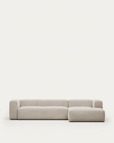 Blok 4-Sitzer Sofa mit Chaiselongue rechts beige 330 cm