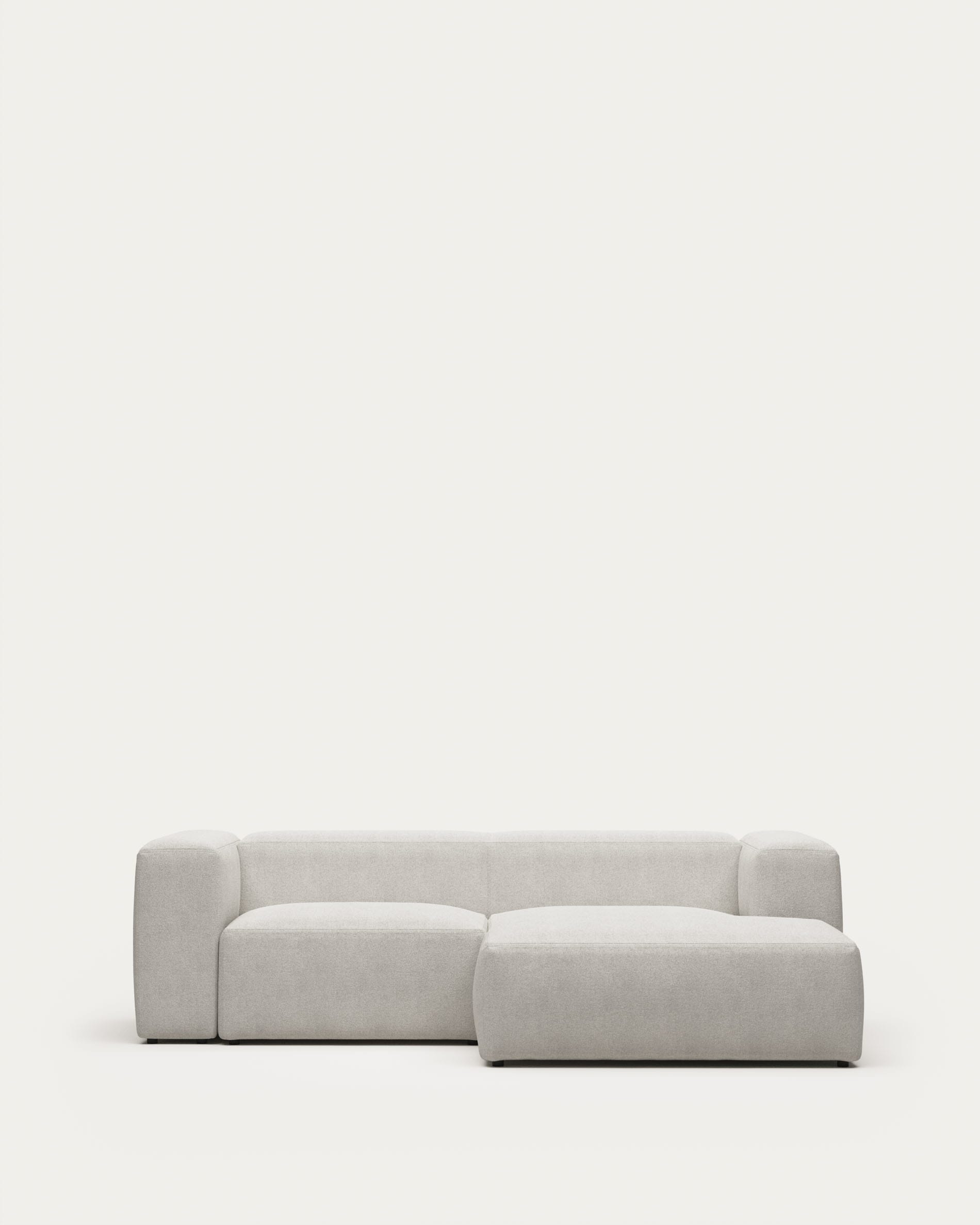 Blok 2 seater sofa with right side chaise longue in white fleece 240 cm FR  | Kave Home